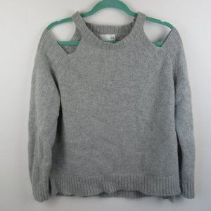 J.O.A. Breathe Easy Cold Shoulder Angora Blend Knit Sweater sz M